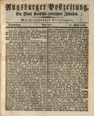 Augsburger Postzeitung Donnerstag 17. April 1834