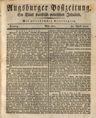 Augsburger Postzeitung Freitag 25. April 1834