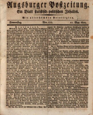 Augsburger Postzeitung Donnerstag 15. Mai 1834