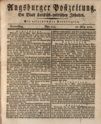 Augsburger Postzeitung Donnerstag 22. Mai 1834