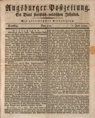 Augsburger Postzeitung Samstag 7. Juni 1834