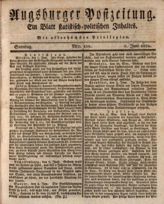 Augsburger Postzeitung Sonntag 8. Juni 1834