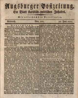 Augsburger Postzeitung Mittwoch 11. Juni 1834