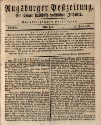 Augsburger Postzeitung Dienstag 17. Juni 1834