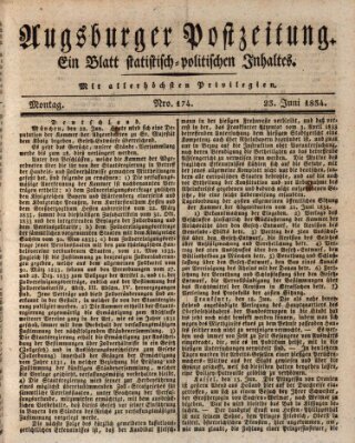 Augsburger Postzeitung Montag 23. Juni 1834