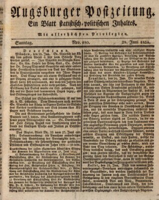 Augsburger Postzeitung Sonntag 29. Juni 1834