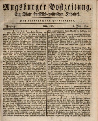 Augsburger Postzeitung Freitag 4. Juli 1834