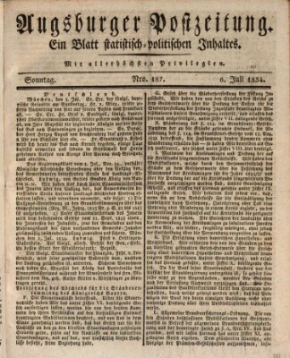 Augsburger Postzeitung Sonntag 6. Juli 1834