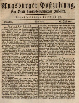 Augsburger Postzeitung Samstag 12. Juli 1834