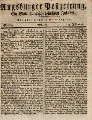 Augsburger Postzeitung Sonntag 13. Juli 1834