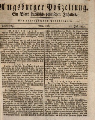 Augsburger Postzeitung Dienstag 22. Juli 1834