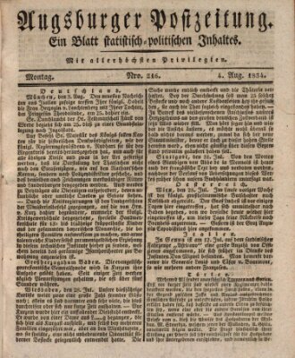 Augsburger Postzeitung Montag 4. August 1834