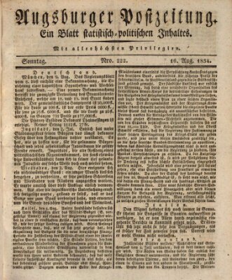 Augsburger Postzeitung Sonntag 10. August 1834