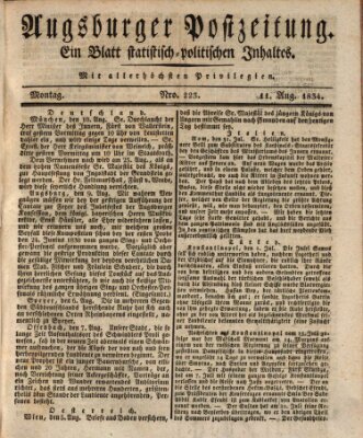 Augsburger Postzeitung Montag 11. August 1834