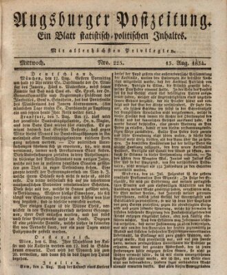 Augsburger Postzeitung Mittwoch 13. August 1834