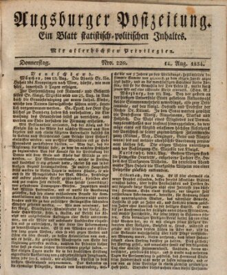 Augsburger Postzeitung Donnerstag 14. August 1834