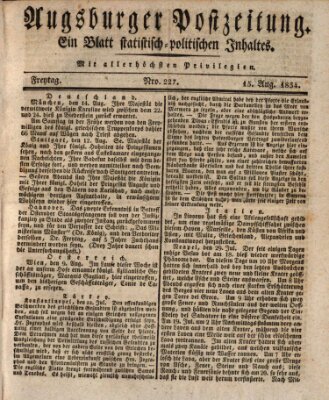 Augsburger Postzeitung Freitag 15. August 1834