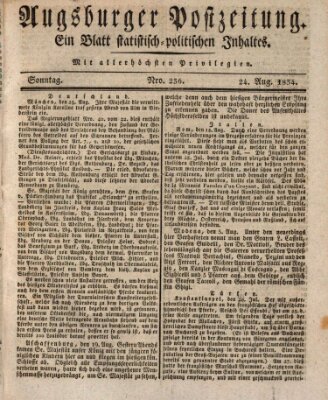 Augsburger Postzeitung Sonntag 24. August 1834