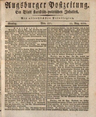 Augsburger Postzeitung Montag 25. August 1834