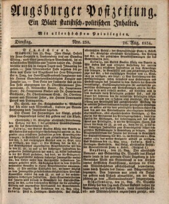 Augsburger Postzeitung Dienstag 26. August 1834