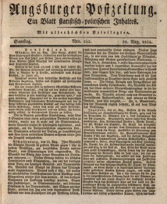 Augsburger Postzeitung Samstag 30. August 1834