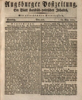 Augsburger Postzeitung Sonntag 31. August 1834