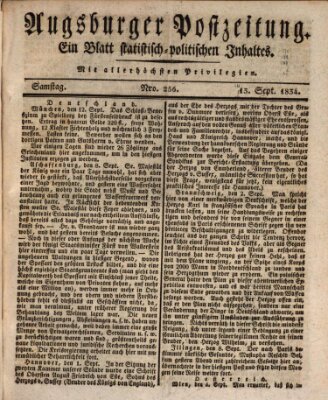 Augsburger Postzeitung Samstag 13. September 1834