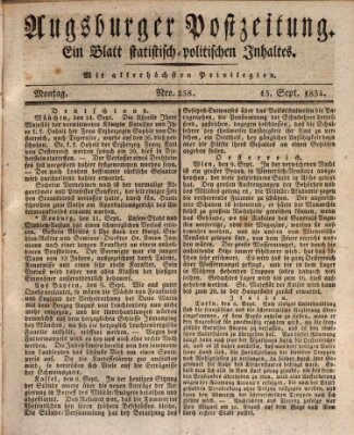 Augsburger Postzeitung Montag 15. September 1834