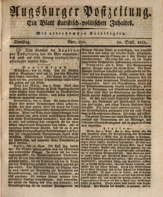 Augsburger Postzeitung Dienstag 16. September 1834