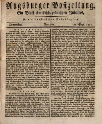 Augsburger Postzeitung Donnerstag 18. September 1834