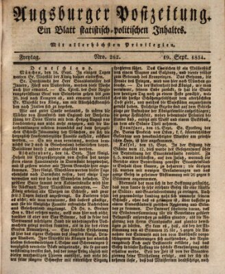 Augsburger Postzeitung Freitag 19. September 1834