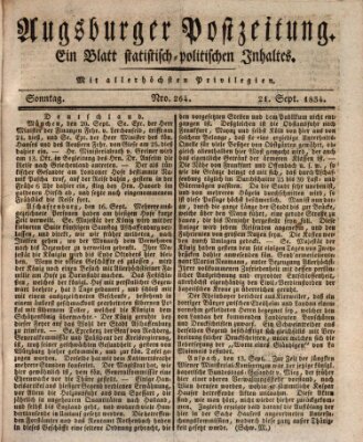 Augsburger Postzeitung Sonntag 21. September 1834