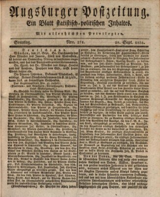 Augsburger Postzeitung Sonntag 28. September 1834