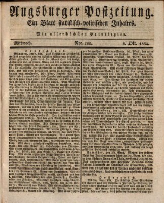 Augsburger Postzeitung Mittwoch 8. Oktober 1834