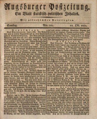 Augsburger Postzeitung Samstag 11. Oktober 1834