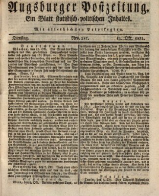 Augsburger Postzeitung Dienstag 14. Oktober 1834