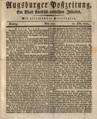 Augsburger Postzeitung Freitag 24. Oktober 1834