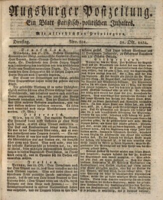 Augsburger Postzeitung Dienstag 28. Oktober 1834