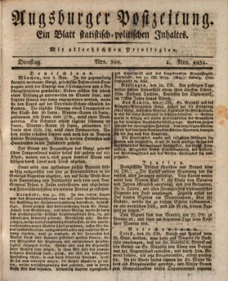 Augsburger Postzeitung Dienstag 4. November 1834