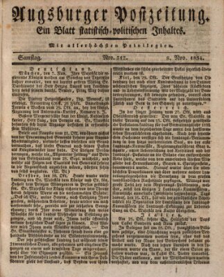 Augsburger Postzeitung Samstag 8. November 1834