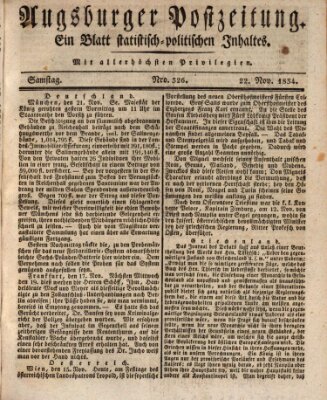 Augsburger Postzeitung Samstag 22. November 1834