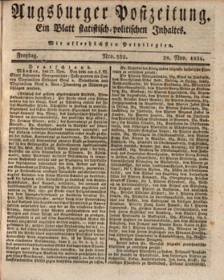 Augsburger Postzeitung Freitag 28. November 1834