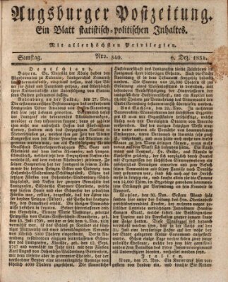 Augsburger Postzeitung Samstag 6. Dezember 1834