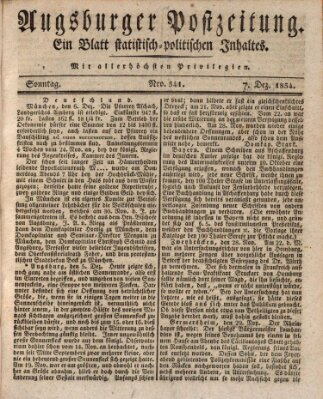 Augsburger Postzeitung Sonntag 7. Dezember 1834