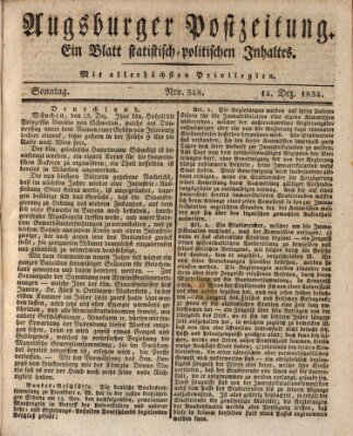 Augsburger Postzeitung Sonntag 14. Dezember 1834