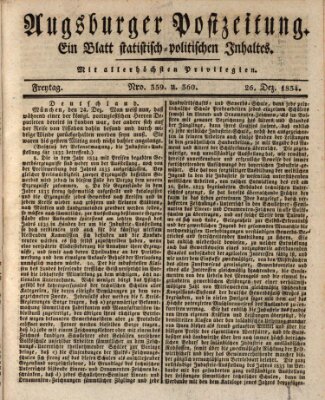 Augsburger Postzeitung Freitag 26. Dezember 1834