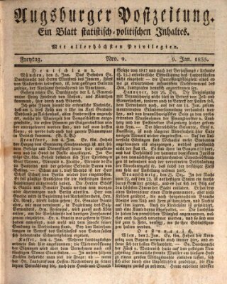 Augsburger Postzeitung Freitag 9. Januar 1835