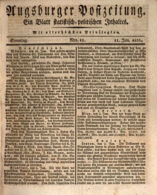 Augsburger Postzeitung Sonntag 11. Januar 1835