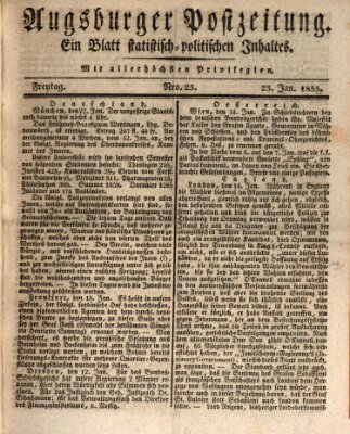 Augsburger Postzeitung Freitag 23. Januar 1835