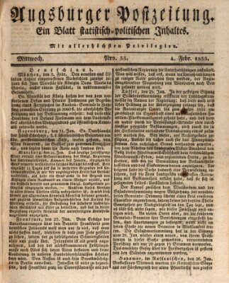 Augsburger Postzeitung Mittwoch 4. Februar 1835